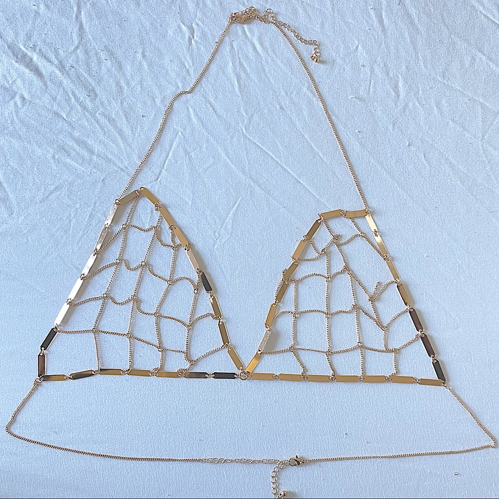 Gold fashion bralette one size